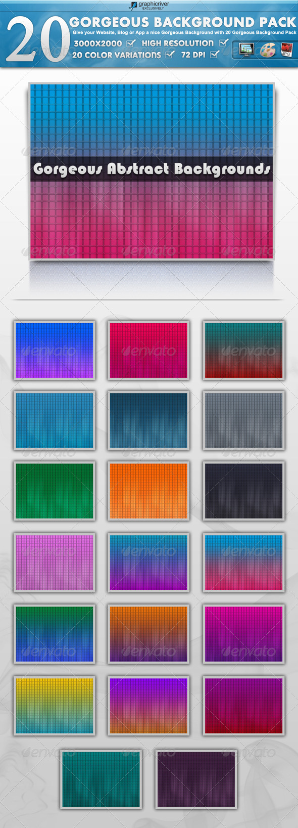 20 Modern & Colorful Background Pack - Backgrounds Graphics