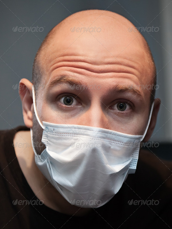 Man in medicine mask - Stock Photo - Images