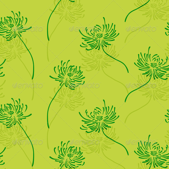 Hand drawn floral wallpaper with set of different flowers. - Stock Photo - Images