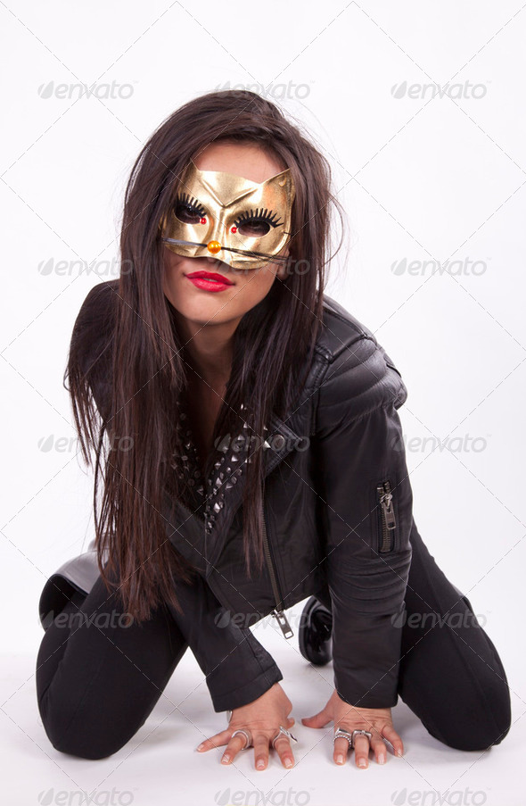 Attractive sexy masked woman - Stock Photo - Images