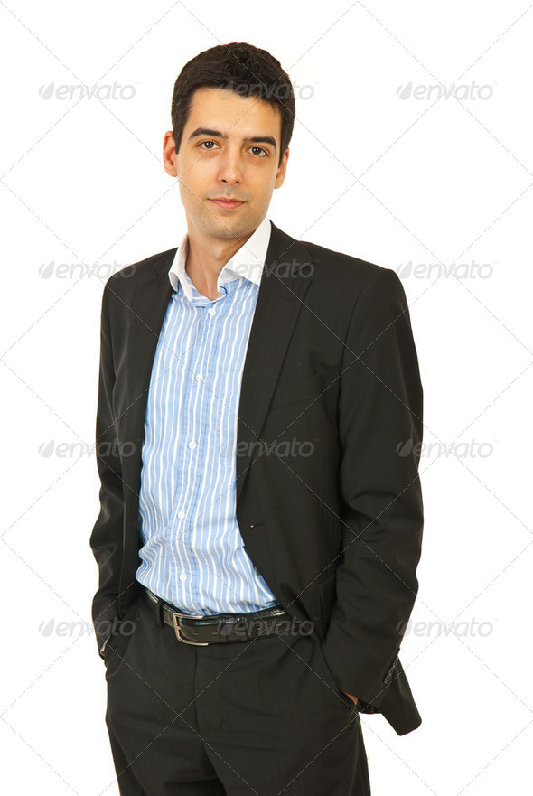 Business man in black suit - Stock Photo - Images