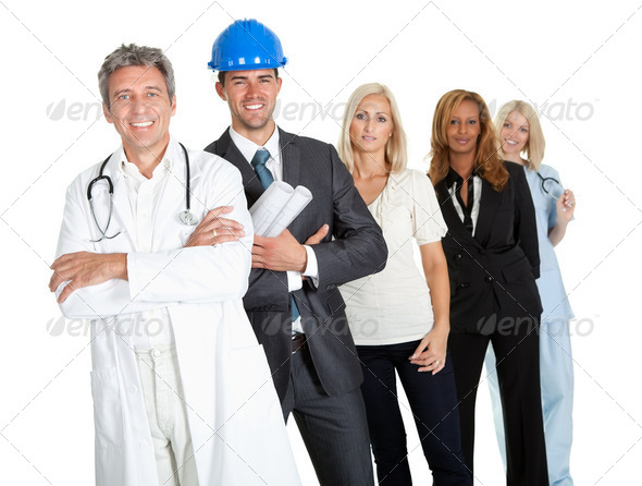 People illustrating different career options - Stock Photo - Images