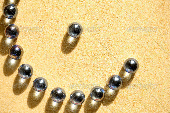 Glass Balls On Sand - Stock Photo - Images