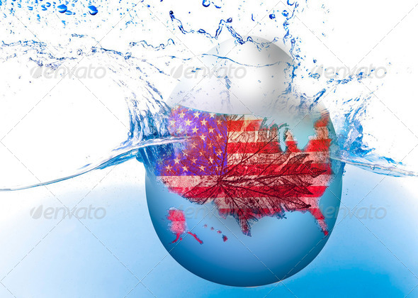 USA Map Flag on Easter Egg - Stock Photo - Images