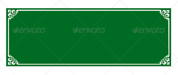 the blank green board and Thai style border - Stock Photo - Images