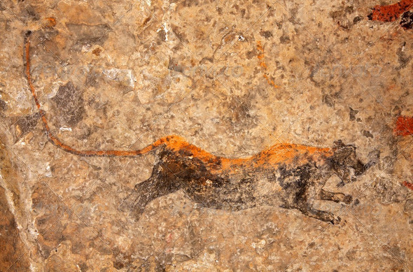 Bushmen rock painting - Stock Photo - Images