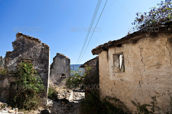 Ruins of Esco in Spain - Stock Photo - Images