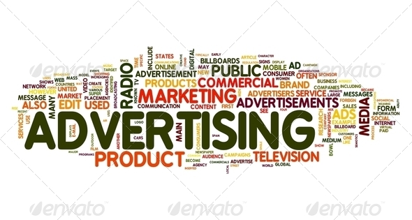 Advertising word in tag cloud - Stock Photo - Images