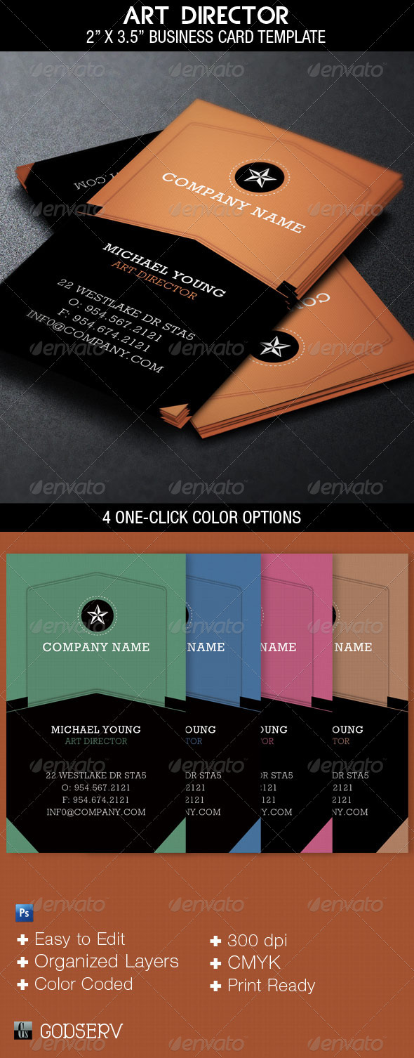 Art Director Business Card Template - Industry Specific Business Cards