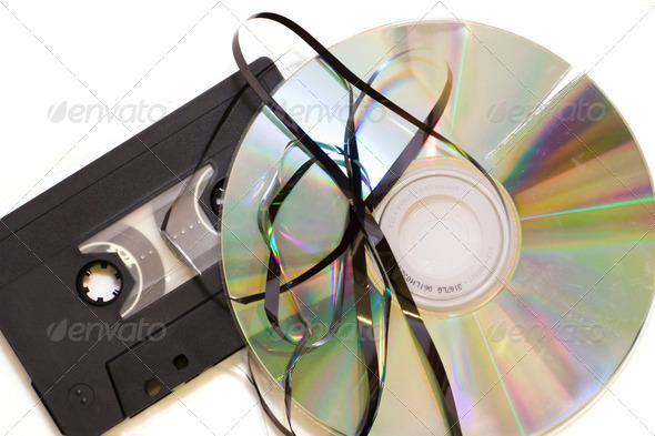 Obsolete music storage technology - Stock Photo - Images