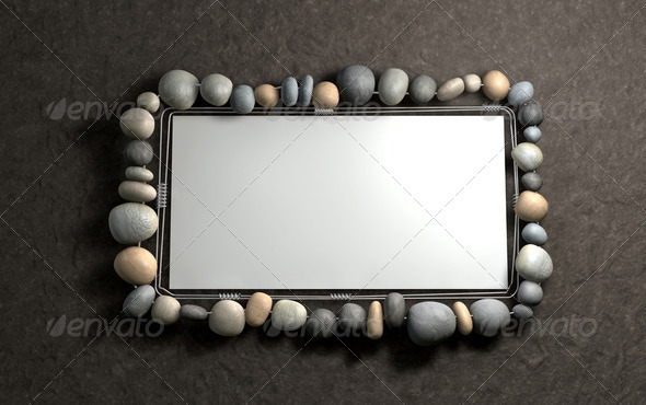 Hanging Stone Picture Frame - Stock Photo - Images