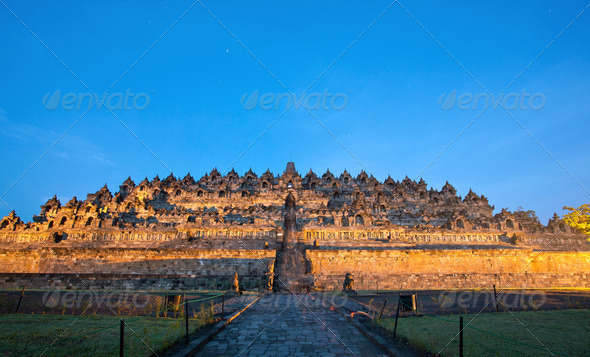 Borobudur Sunrise Indonesia - Stock Photo - Images