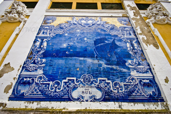 Blue tiles - Stock Photo - Images