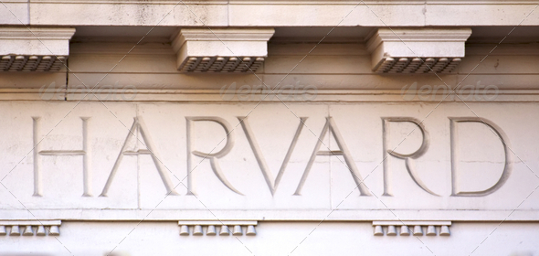 Harvard Letters on a University Building - Stock Photo - Images