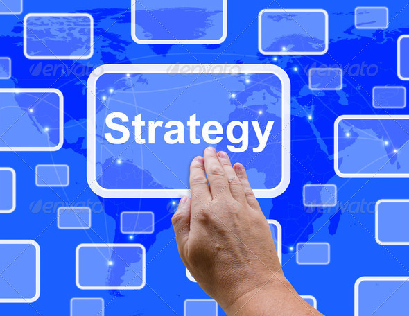 Strategy Button Showing Planning And Vision To Achieve Goals - Stock Photo - Images