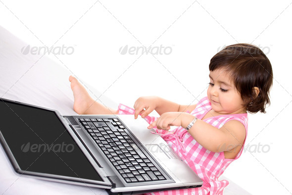 Laptop baby - Stock Photo - Images