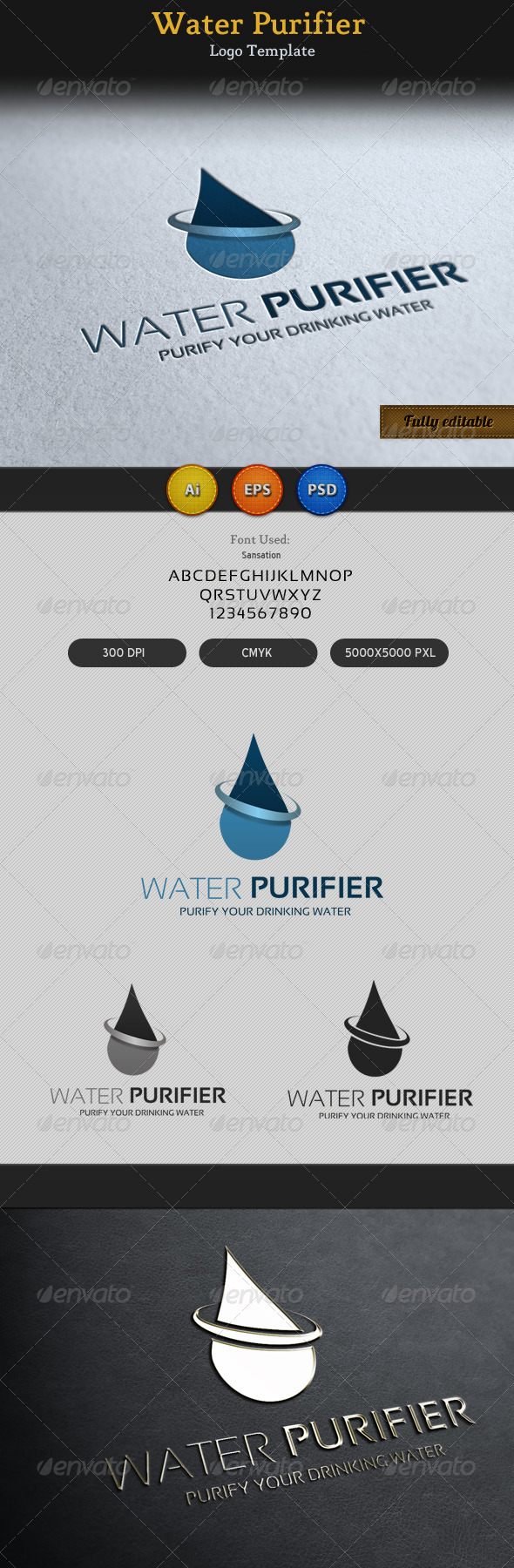 Water Purifier Logo Template - Objects Logo Templates