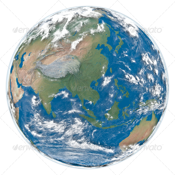 Model of Earth facing Asia - Stock Photo - Images