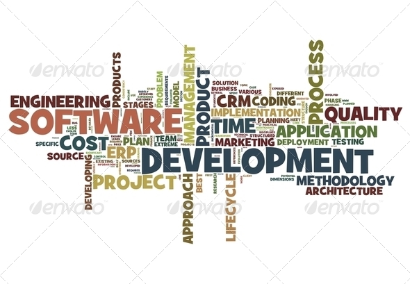 Software development concept in tag cloud - Stock Photo - Images