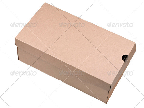 Closed shipping cardboard box isolated on white - Stock Photo - Images