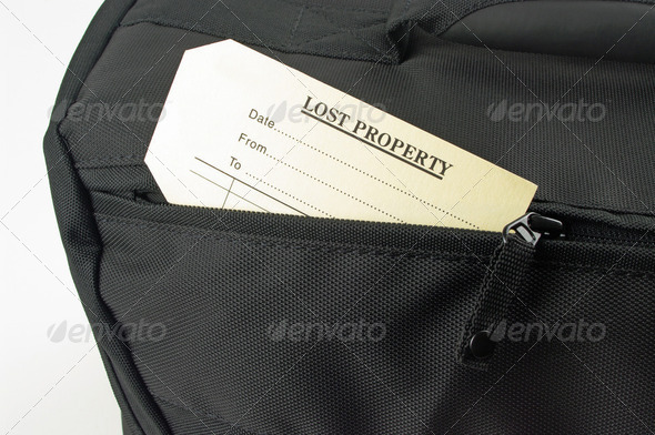 lost property tag and bag - Stock Photo - Images