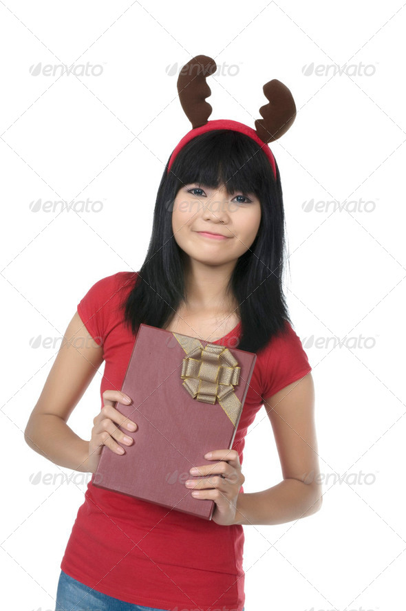 Holding Christmas Box - Stock Photo - Images