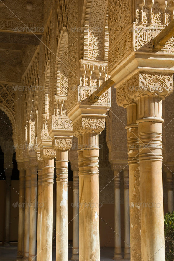 Courtyard of the Lions - Stock Photo - Images