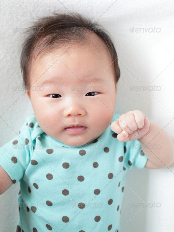 Funny baby smile face close up - Stock Photo - Images