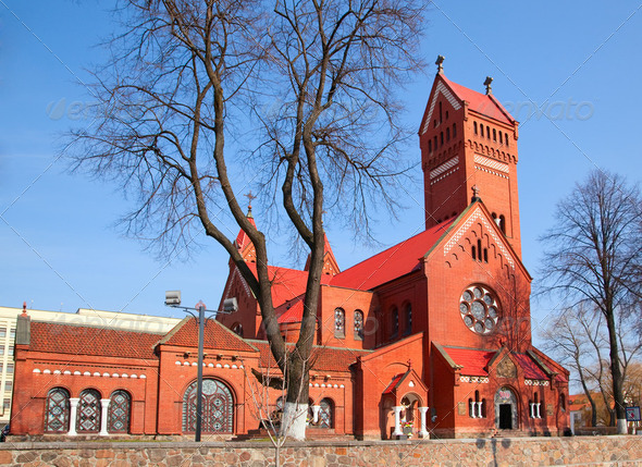 Catholic church of Saints Simon and Helena - Stock Photo - Images