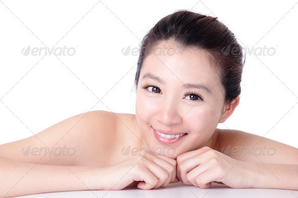 asian Beauty smile face close up - Stock Photo - Images