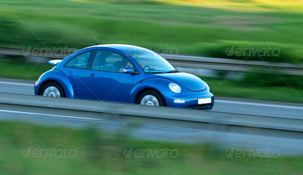 Fast Car With Motion Blur - Stock Photo - Images