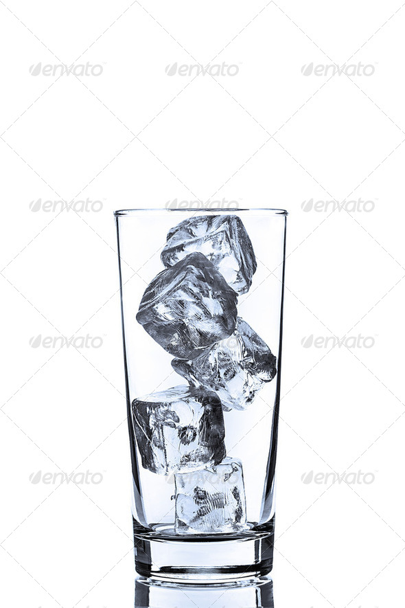 Empty Glass with ice Cubes - Stock Photo - Images