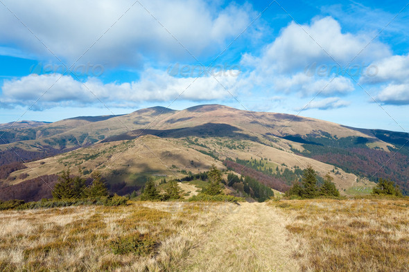 Morning autumn mountain landscape - Stock Photo - Images