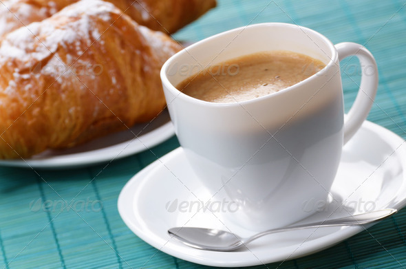 Coffee with croissants - Stock Photo - Images