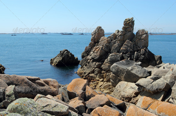St. Agnes and Western Rocks, Isles of Scilly, Cornwall UK. - Stock Photo - Images