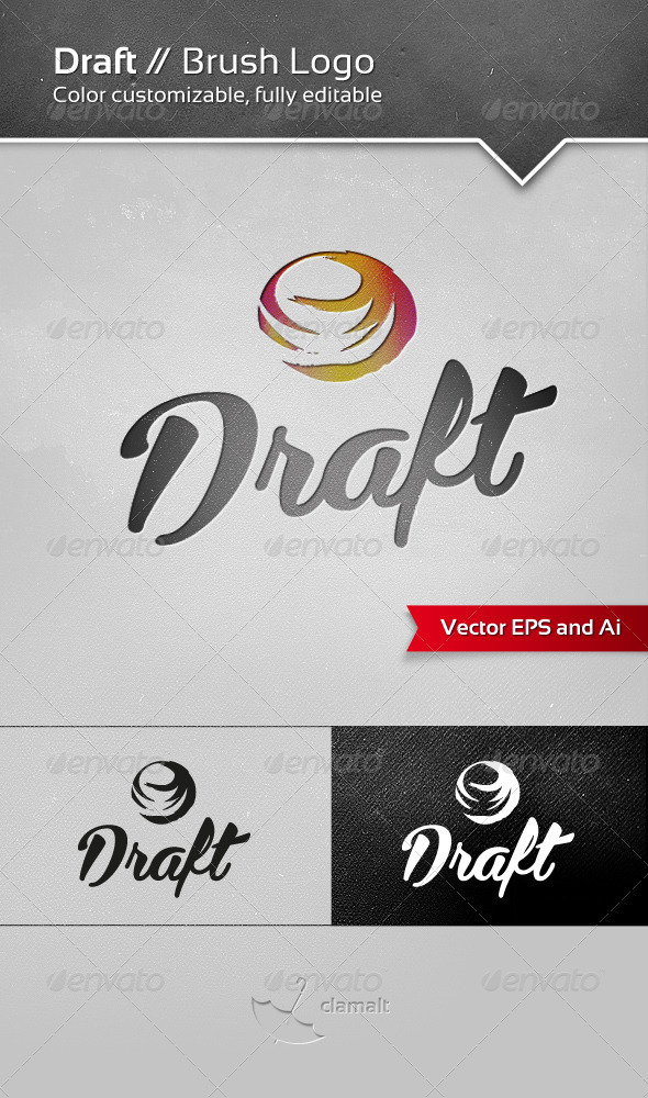 Draft Brush Logo - Symbols Logo Templates
