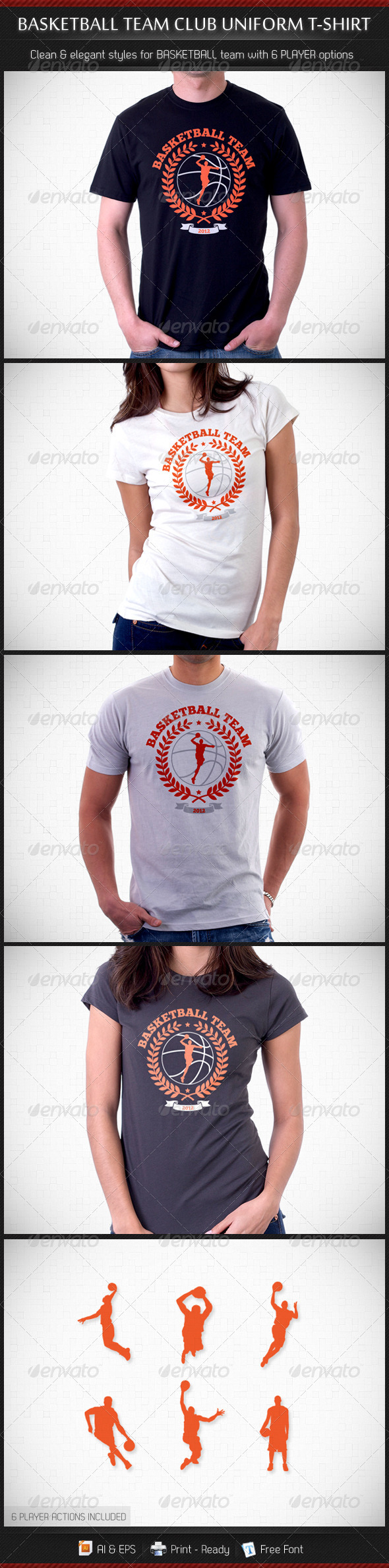GraphicRiver Basketball Team Club Uniform T-Shirt 3351725 GraphicRiver Basketball Team Club Uniform T-Shirt 3351725