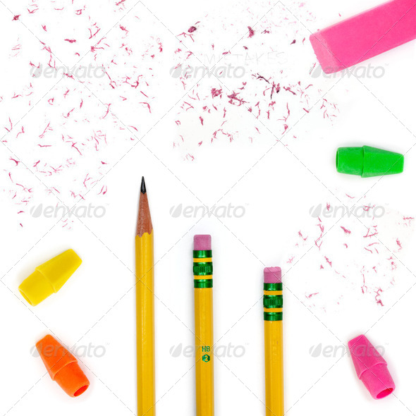 Pencils, erasers & bits - Stock Photo - Images
