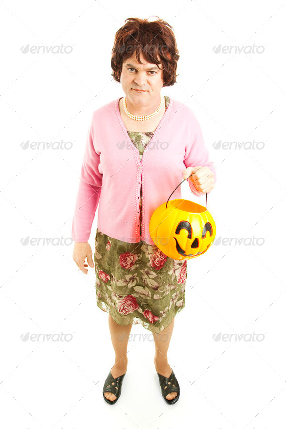 Embarrassed Dad on Halloween - Stock Photo - Images
