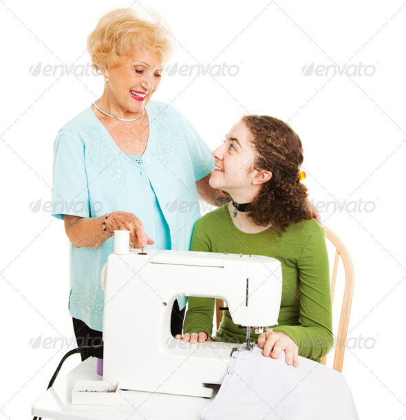 Help From Grandmother - Stock Photo - Images