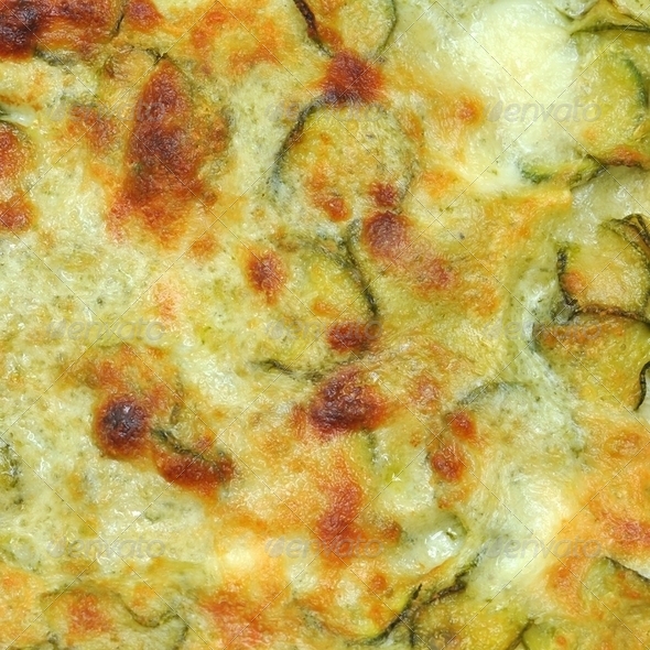 Courgettes zucchini omelette - Stock Photo - Images