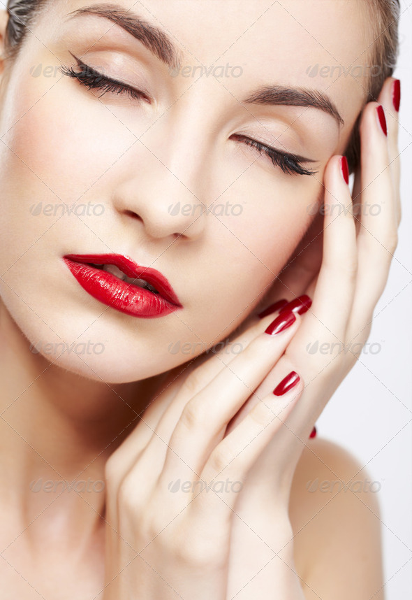beautiful woman's manicure - Stock Photo - Images