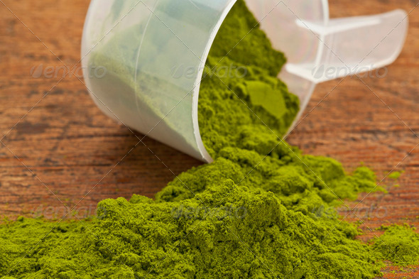 wheatgrass powder supplement - Stock Photo - Images