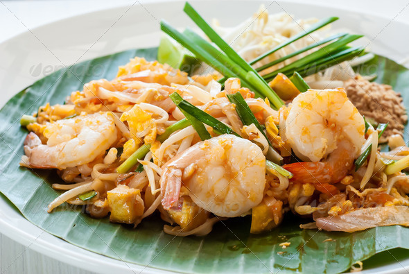 Thailand style noodle "Pad Thai" - Stock Photo - Images