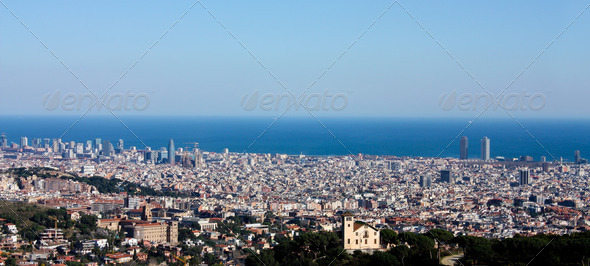 Overview of Barcelona - Stock Photo - Images