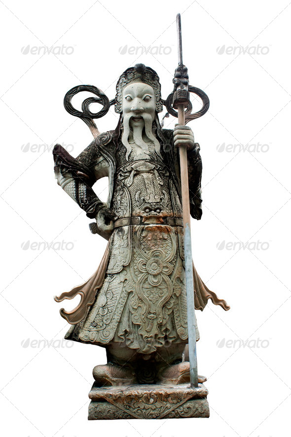 Statue of Man at Wat Pho isolation - Stock Photo - Images