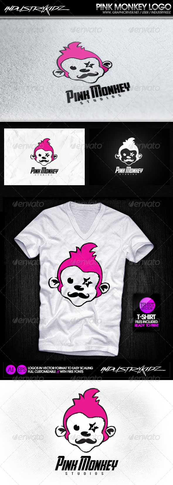 GraphicRiver Pink Monkey Studios Logo 3353522 GraphicRiver Pink Monkey Studios Logo 3353522