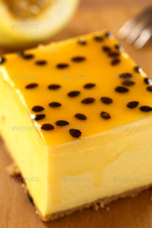 Passion Fruit Cheesecake - Stock Photo - Images