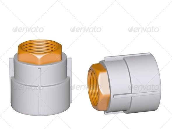 Fitting - PVC connection coupler - Stock Photo - Images