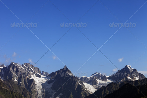 High mountains and blue sky - Stock Photo - Images